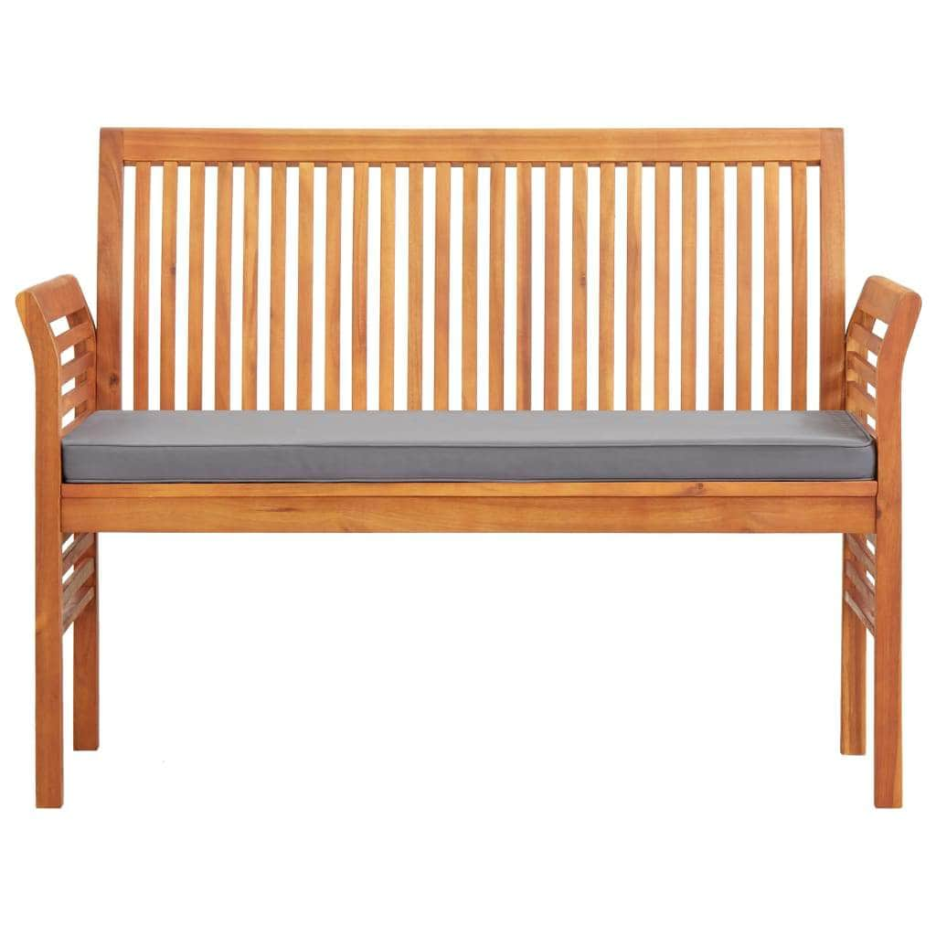 2-Seater Garden Bench with Cushion 120 cm Solid Acacia Wood