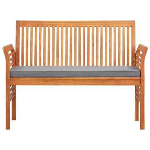 2-Seater Garden Bench with Cushion 120 cm Solid Acacia Wood