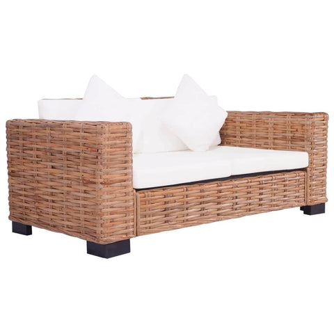 2-Seater Garden Sofa Natural Rattan