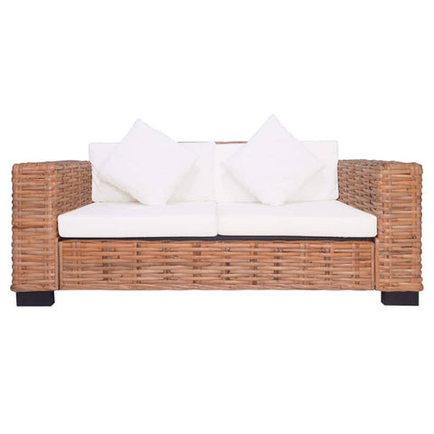 2-Seater Garden Sofa Natural Rattan