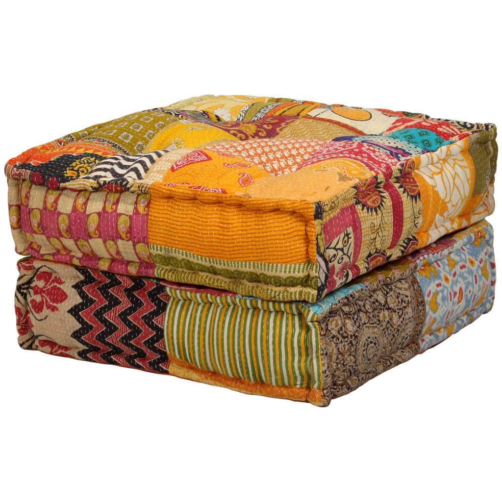 2-Seater Modular Sofa Bed Fabric Patchwork