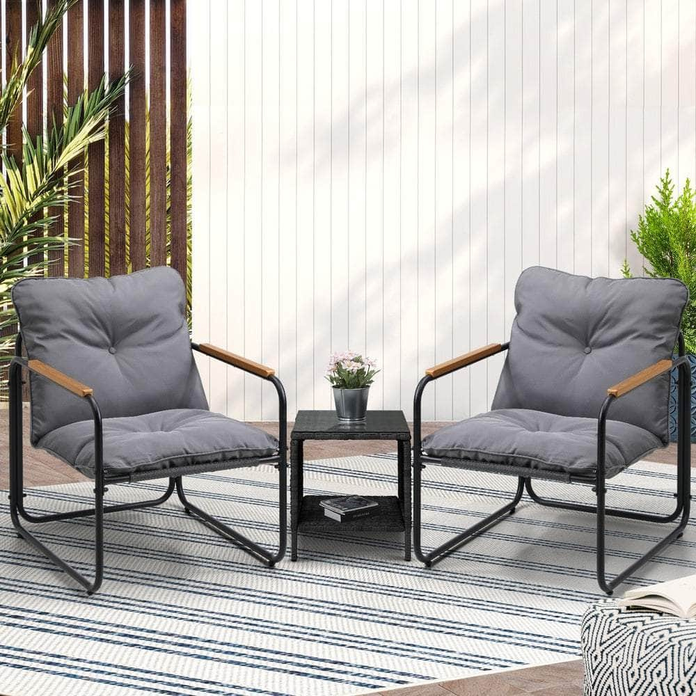 2 Seater Outdoor Patio Set Rattan Table