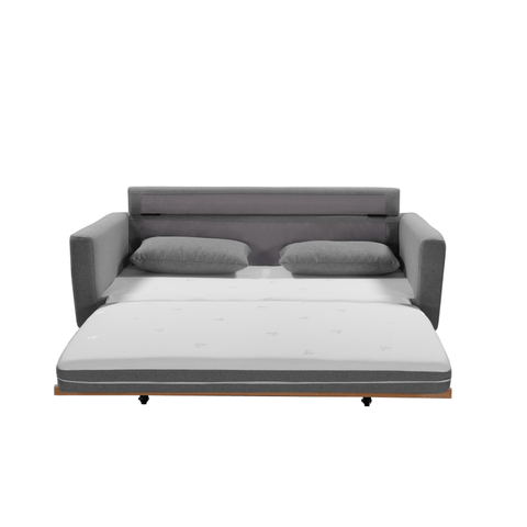 2 Seater Pull-Out Sofa Bed Grey Celadon/Taupe