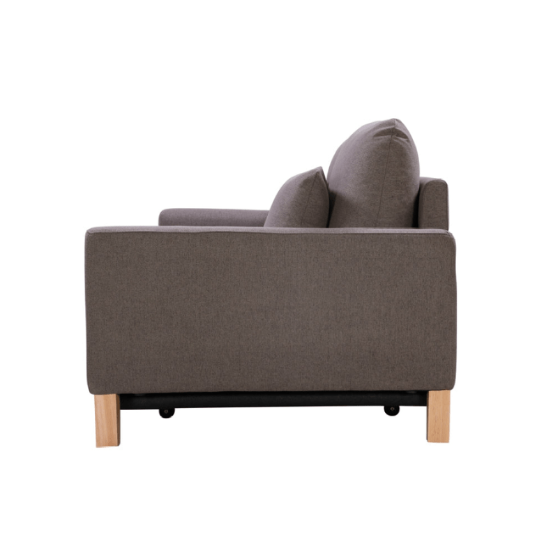 2 Seater Pull-Out Sofa Bed Grey Celadon/Taupe