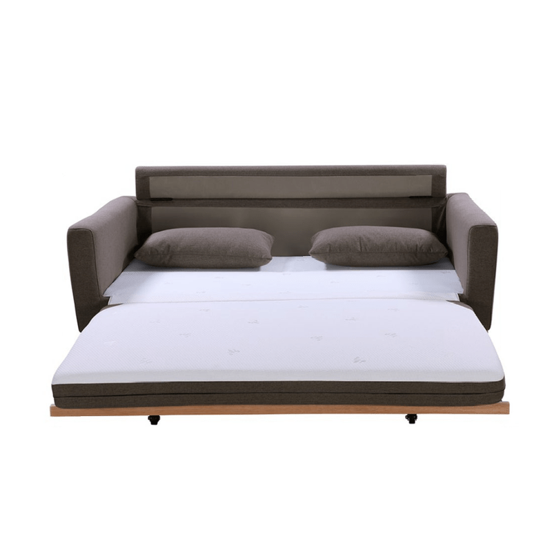 2 Seater Pull-Out Sofa Bed Grey Celadon/Taupe