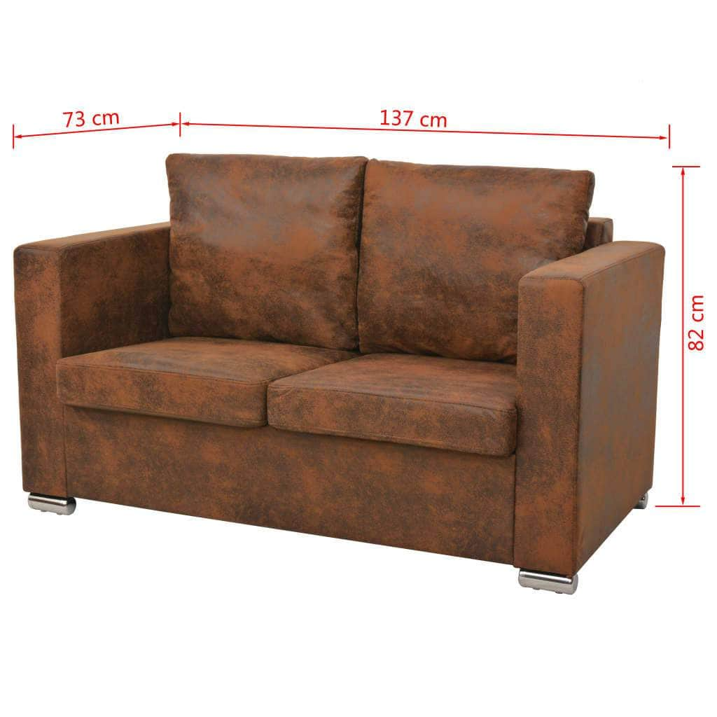 2-Seater Sofa  Artificial Suede Leather