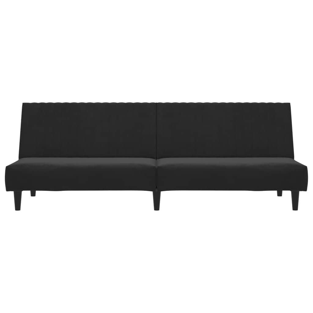 2-Seater Sofa Bed Black Velvet