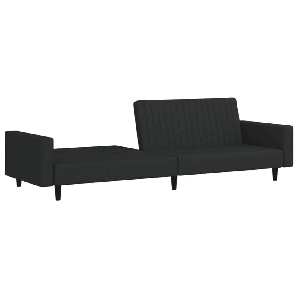 2-Seater Sofa Bed Black-Velvet