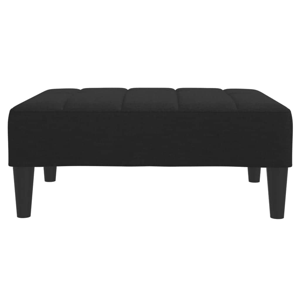 2-Seater Sofa Bed with Footstool Black Fabric