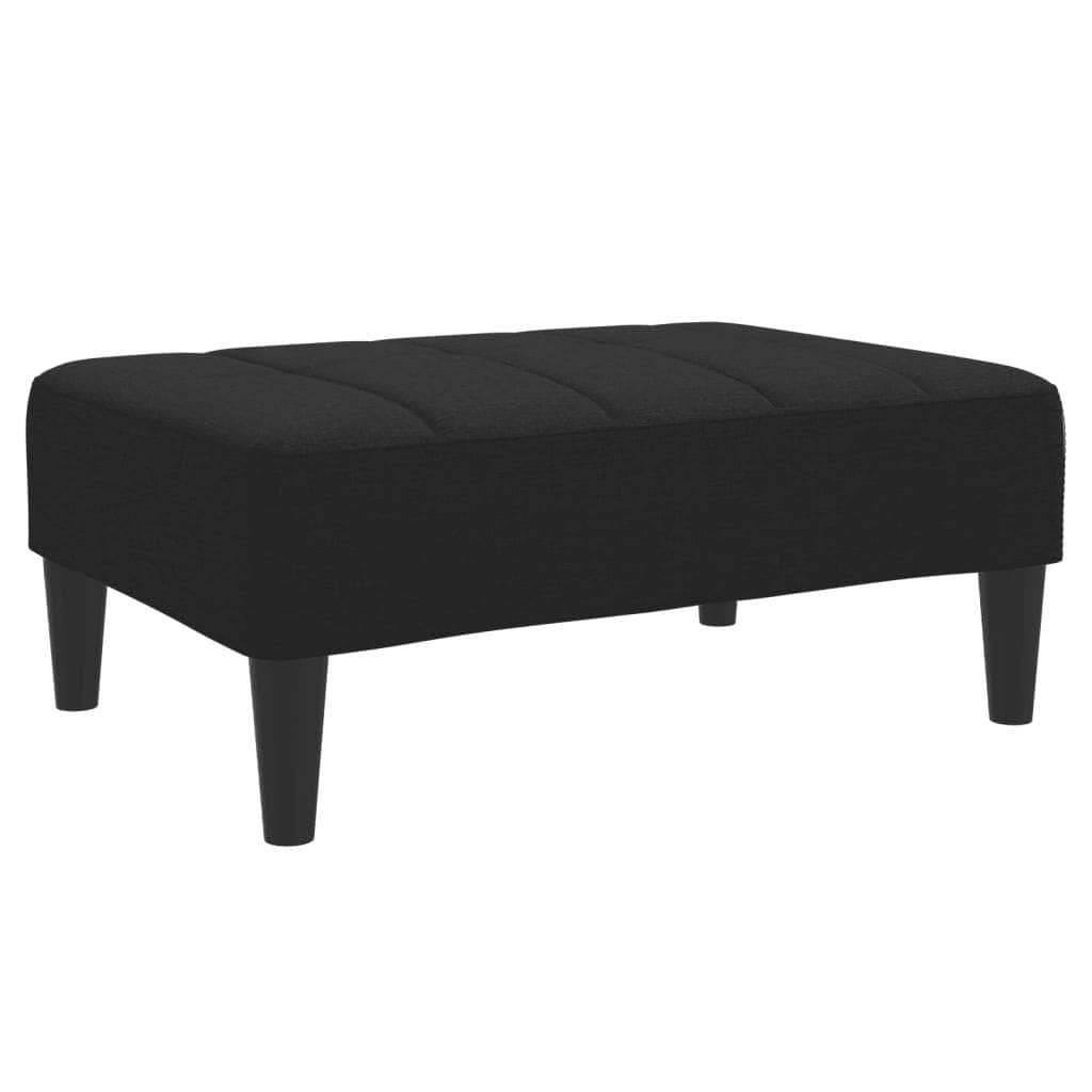 2-Seater Sofa Bed with Footstool Black Fabric