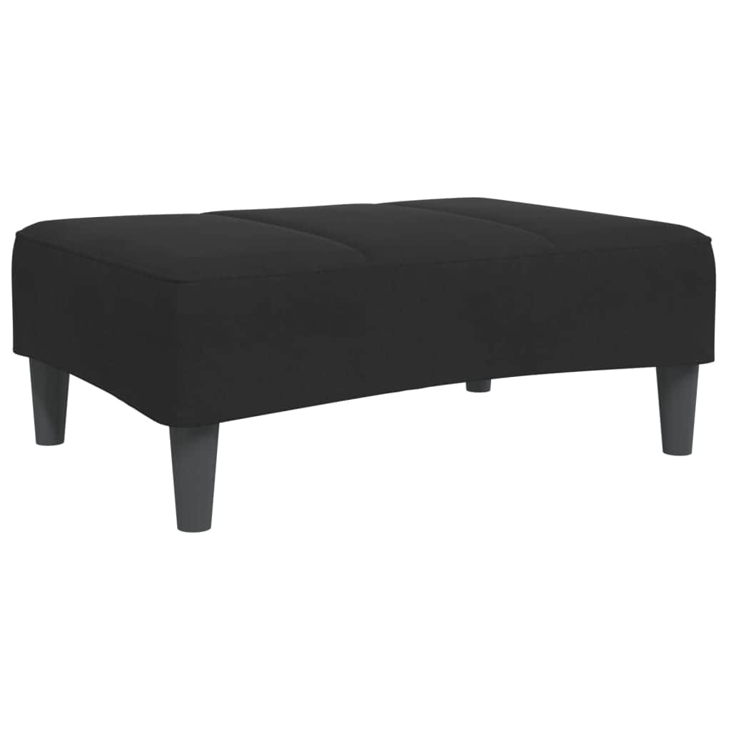 2-Seater Sofa Bed with Footstool Black Velvet