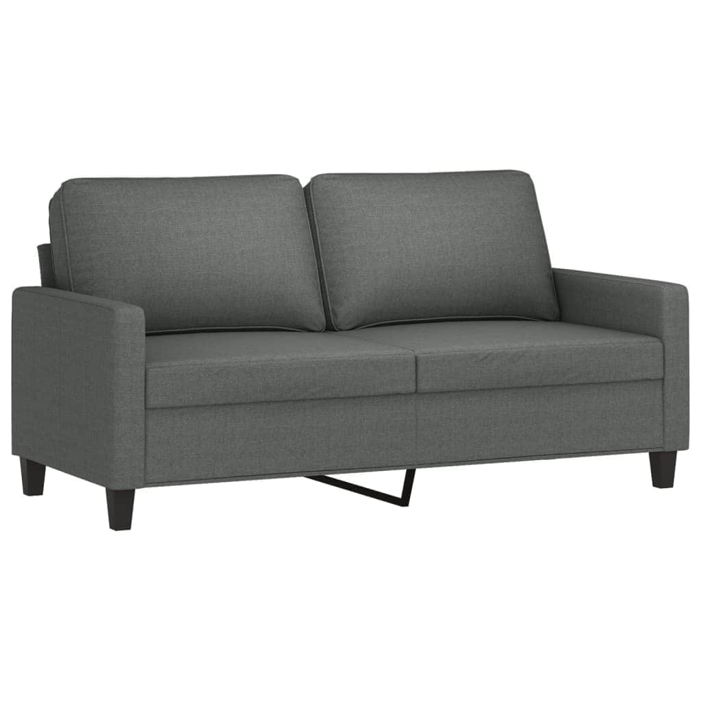 2-Seater Sofa Dark Grey Fabric