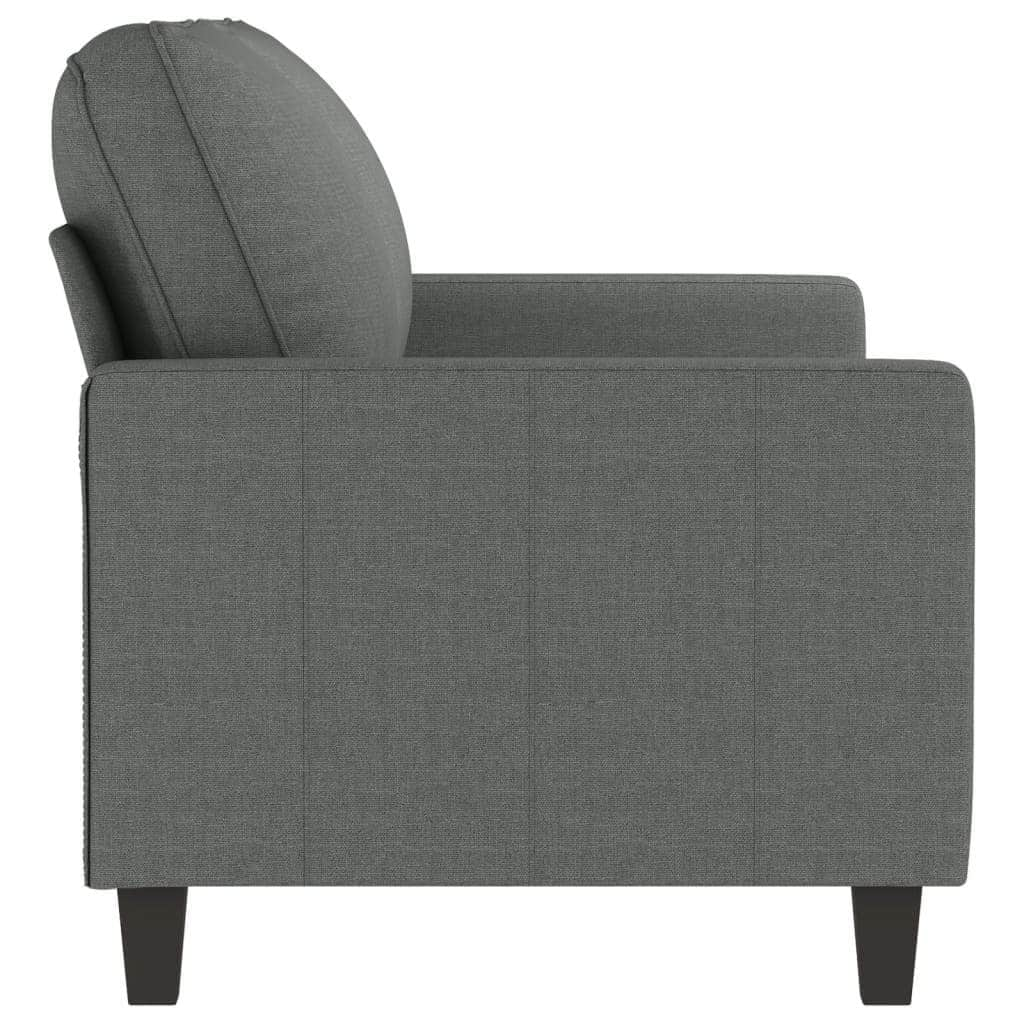 2-Seater Sofa Dark Grey Fabric