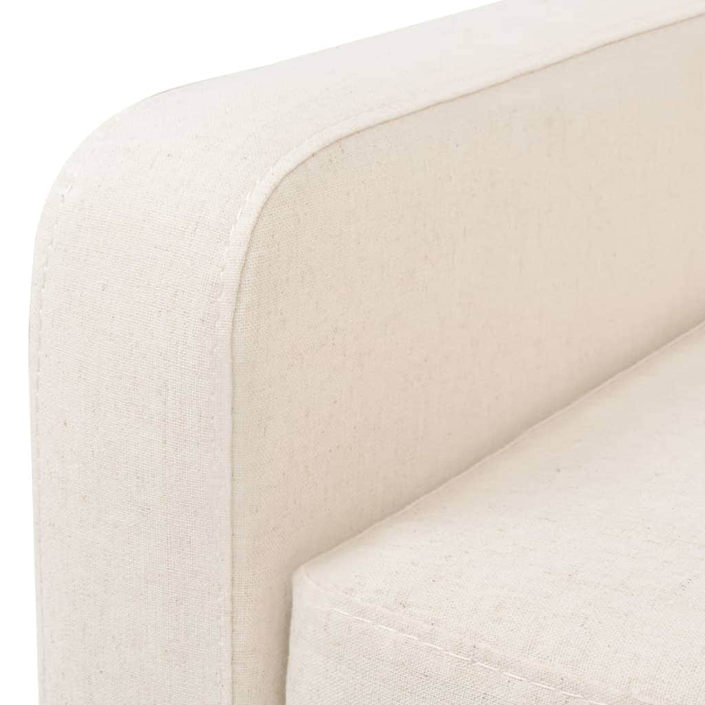 2-Seater Sofa Fabric Cream White