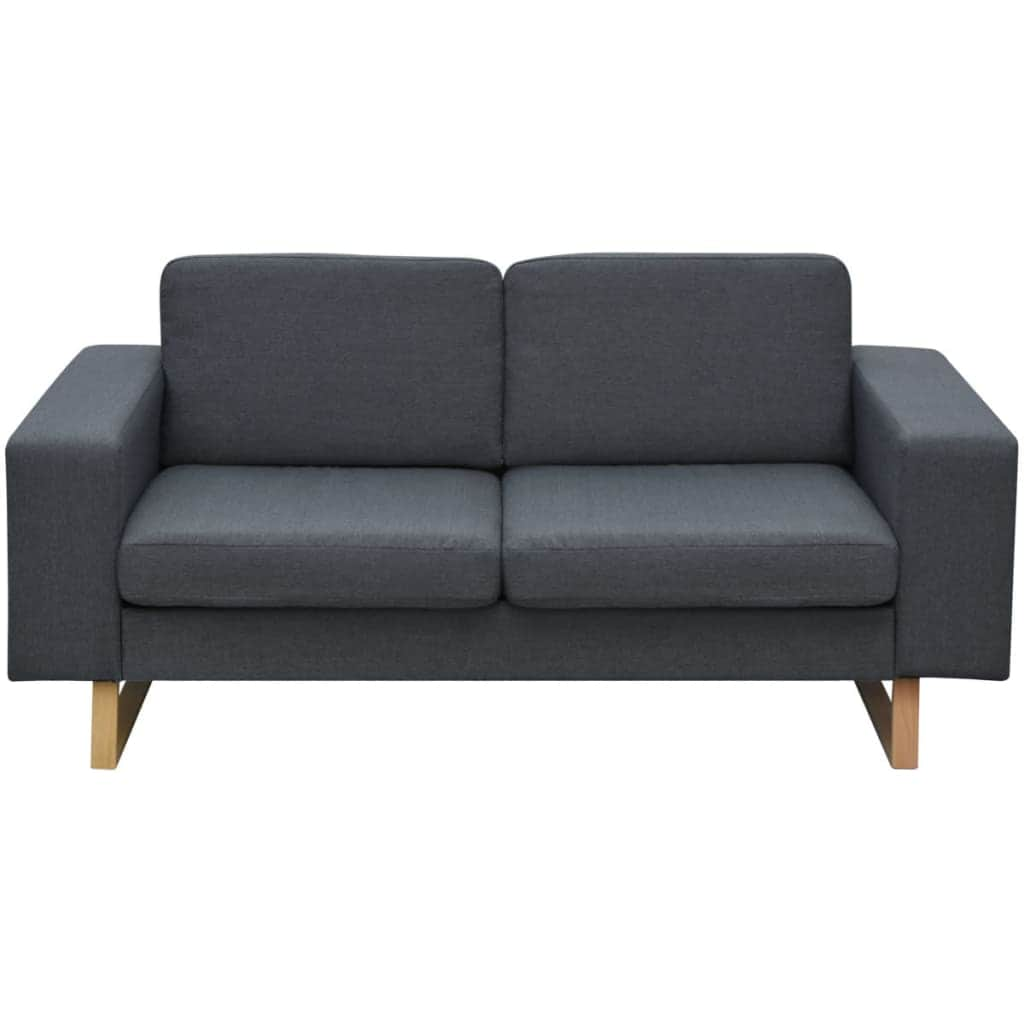 2-Seater Sofa Fabric Dark Grey