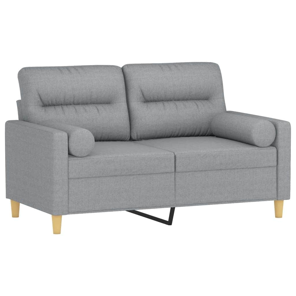 2-Seater Sofa with Throw Pillows fabric