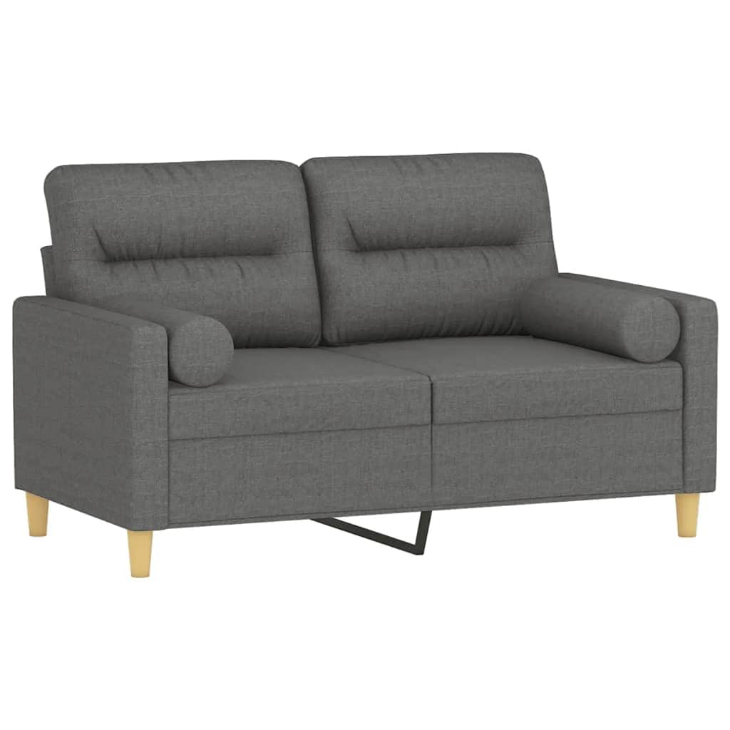 2-Seater Sofa with Throw Pillows fabric