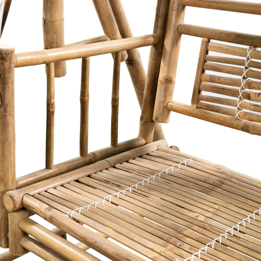 2-Seater Swing Chair with Palm Leaves Bamboo 202 cm