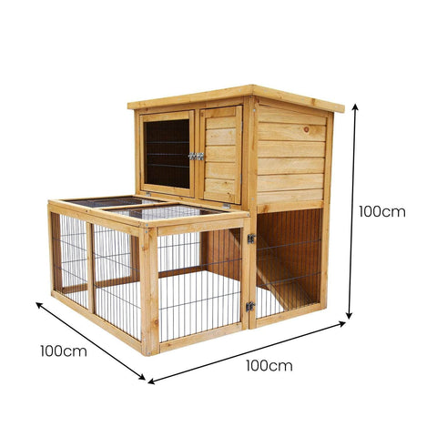 2-Storey Chicken Coop & Rabbit Hutch With Large Run