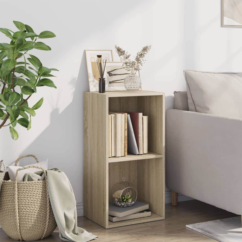 2-Tier Book Cabinet Sonoma Oak -Chipboard