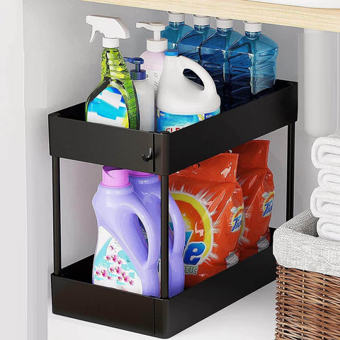 2 Tier Multi-Purpose Under Sink Organizer Shelf Storage Rack