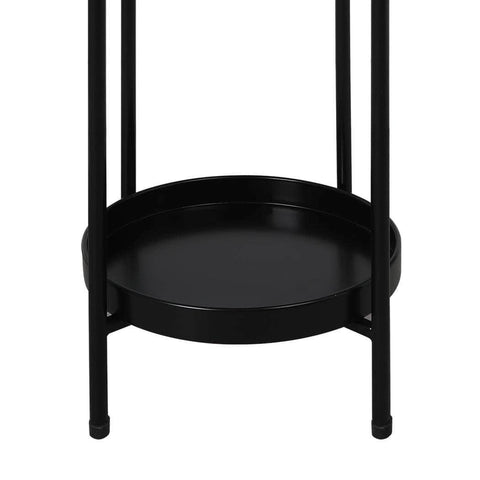 2 Tier Plant Stand Outdoor Indoor Black Large