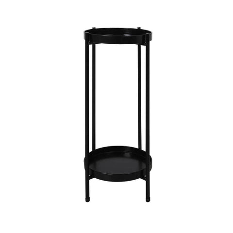 2 Tier Plant Stand Outdoor Indoor Black Large