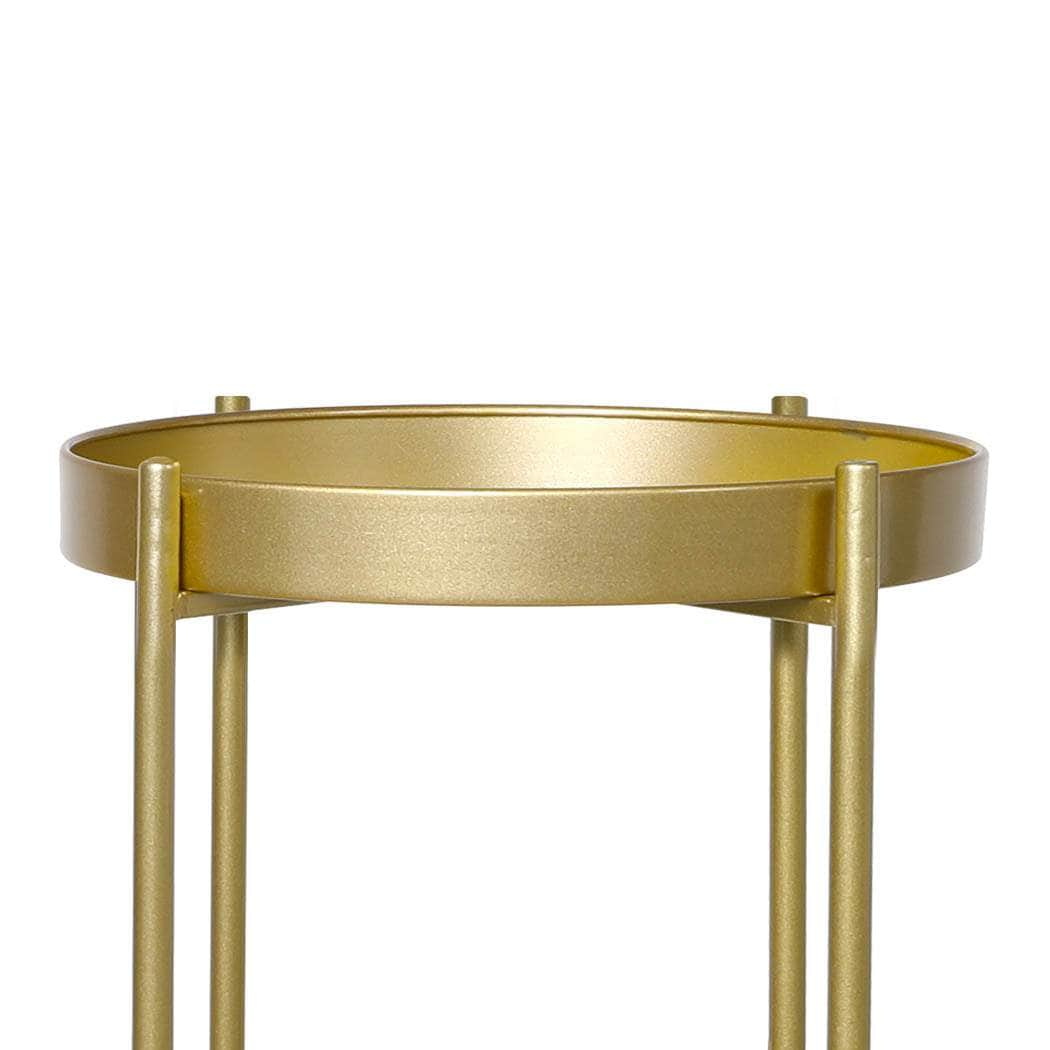 2 Tier Plant Stand Outdoor Indoor Gold Large