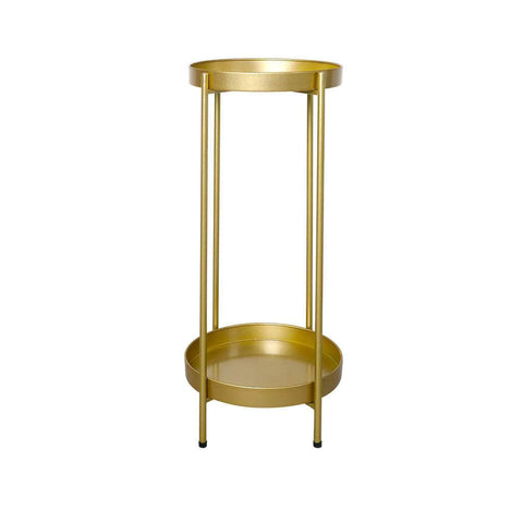 2 Tier Plant Stand Outdoor Indoor Gold Large