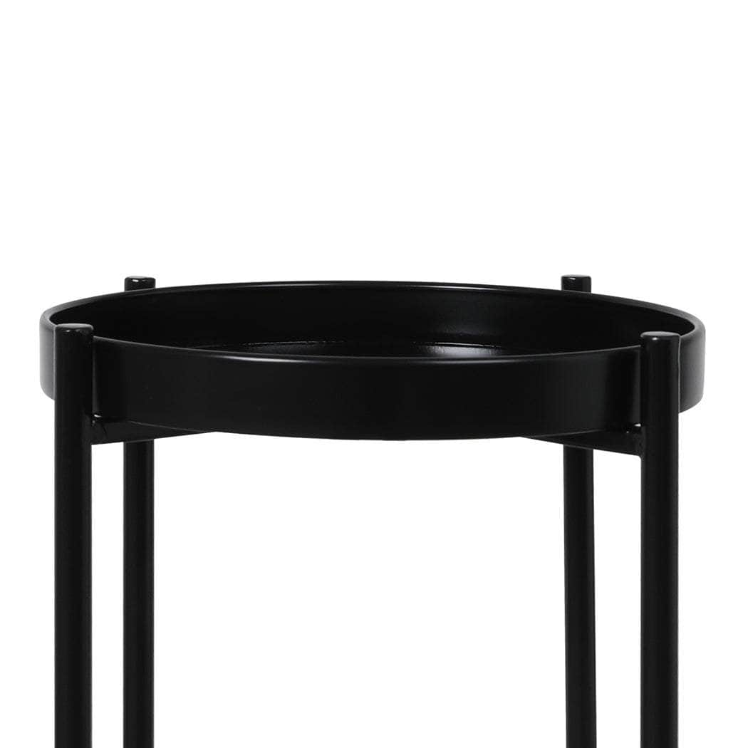 2 Tiers Metal Plant Stand-Black