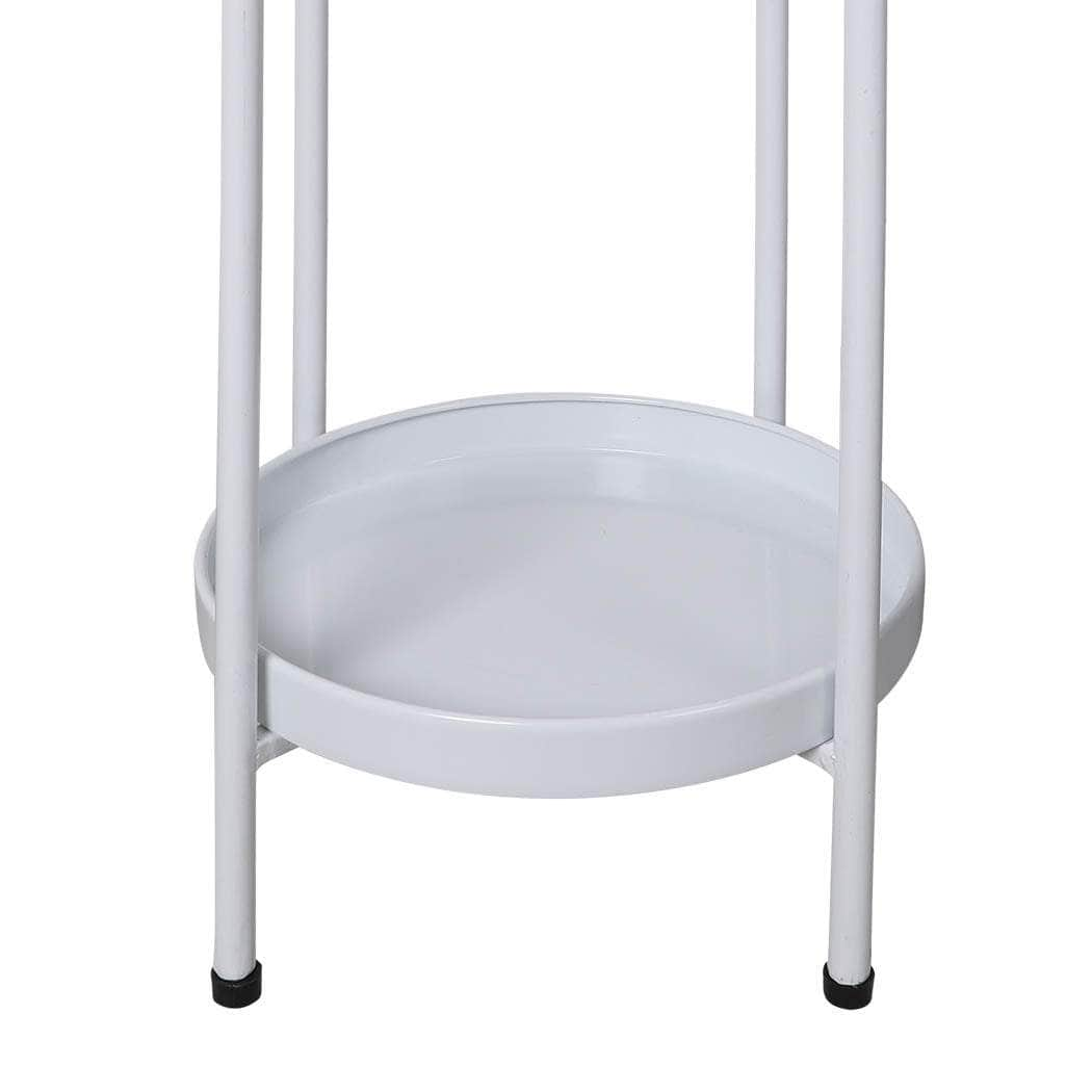 2 Tiers Plant Stand Outdoor Indoor White Large