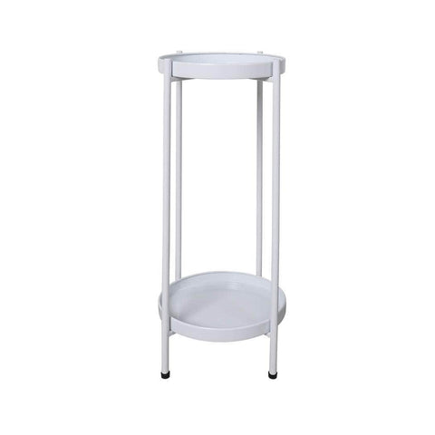 2 Tiers Plant Stand Outdoor Indoor White Large