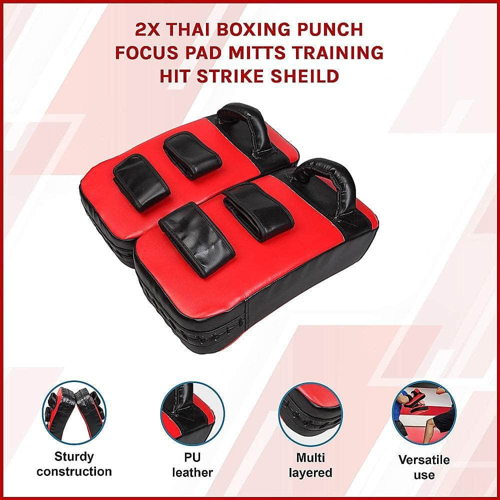 2 X Thai Boxing Punch Focus Pad Mitts Training Hit Strike Shield