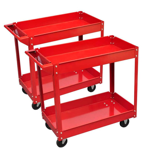 2 X Workshop Tool Trolley  100kg 2 Shelves