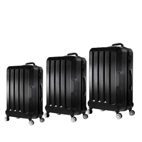 20"24"28" 3PC Luggage Sets Black