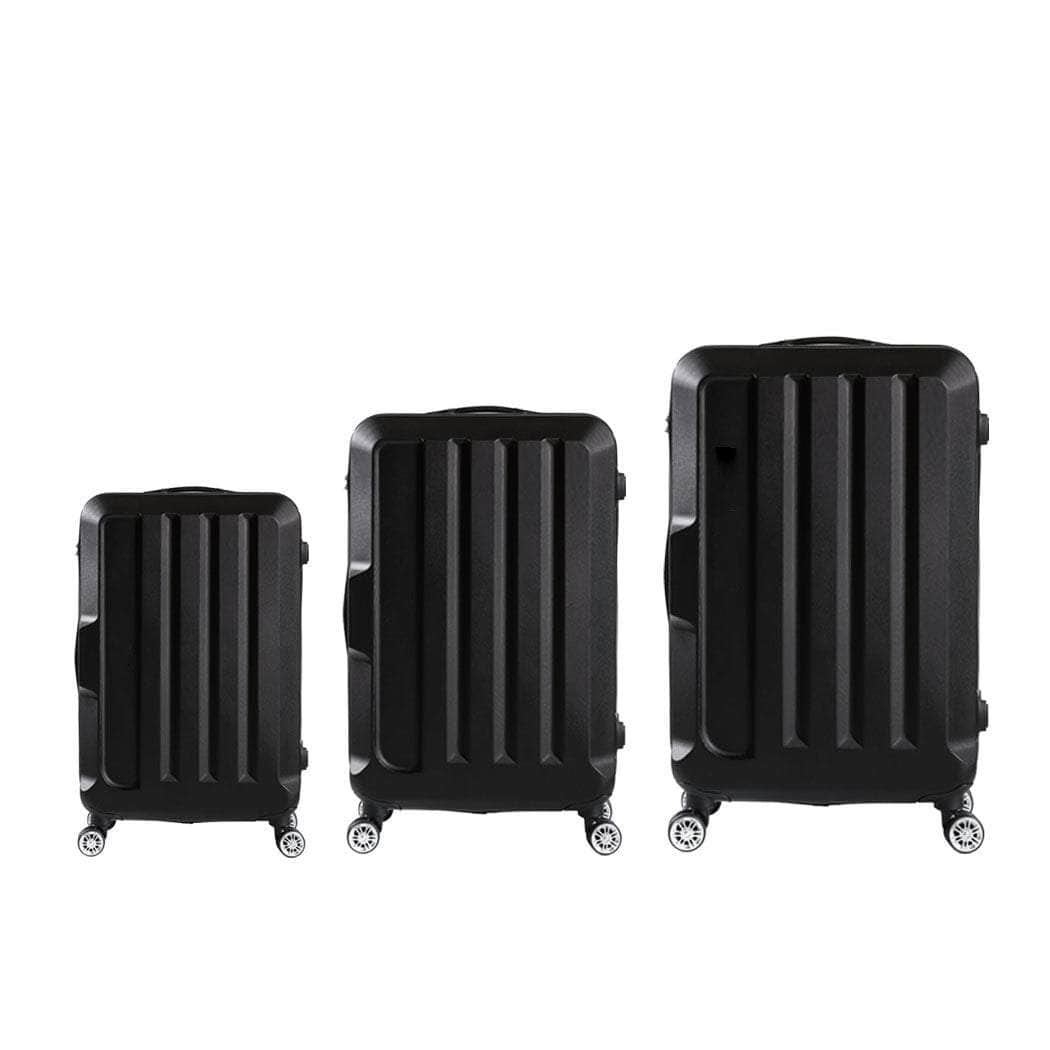 20"24"28" 3PC Luggage Sets Black