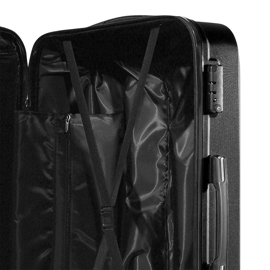 20"24"28" 3PC Luggage Sets Black