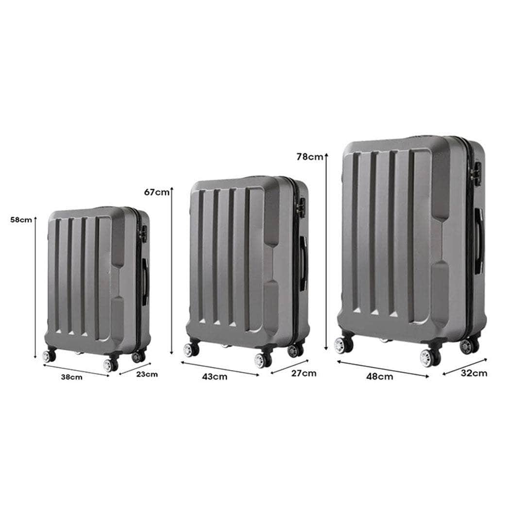 20"24"28" 3PC Luggage Sets Dark Grey