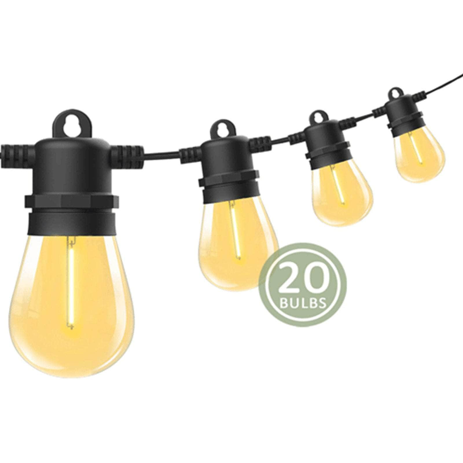 20-Bulb Festoon String Lights 23M Waterproof LED Outdoor