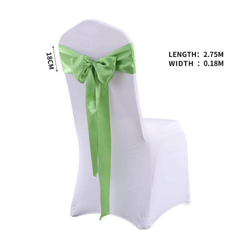 20 Green Fabric Chair Sashes Covers Grass Green