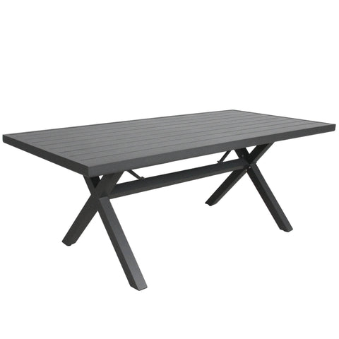 200Cm Outdoor Trestle Dining Table Grey/White