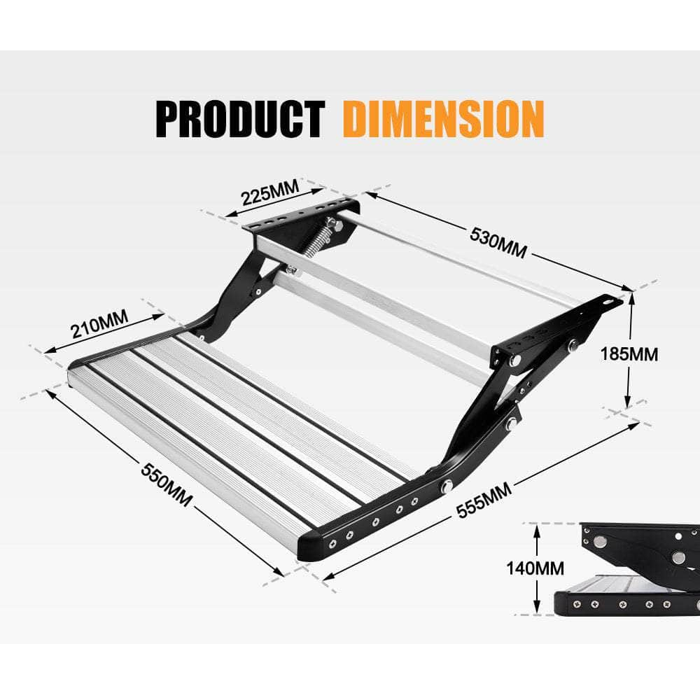 200KG Heavy Duty Caravan Step Folding Pull Out Portable RV Camper Trailer Tools