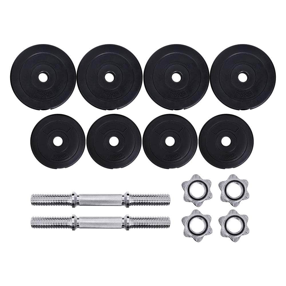 20Kg Dumbbell Set Weight Plates Dumbbells Lifting Bench