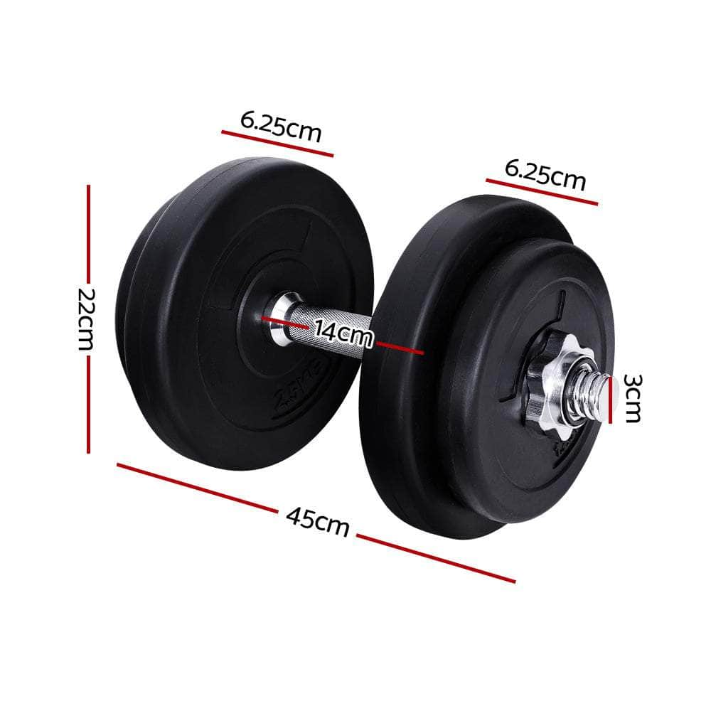 20Kg Dumbbell Set Weight Plates Dumbbells Lifting Bench