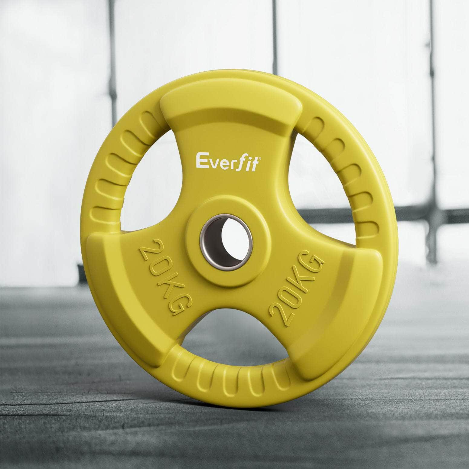 20kg Weight Plates - Standard Dumbbell Barbell Yellow