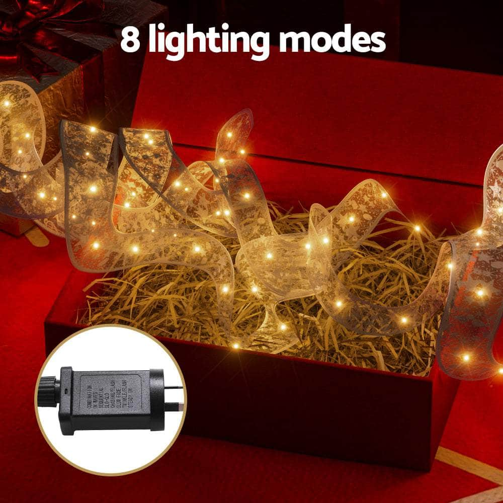 20M Christmas Lights Fairy Ribbon Light 200 LED Xmas Décor