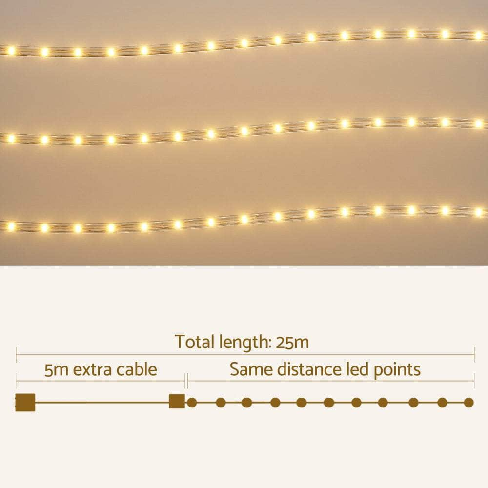 20M Christmas Lights String Rope Light Decoration 600 LED