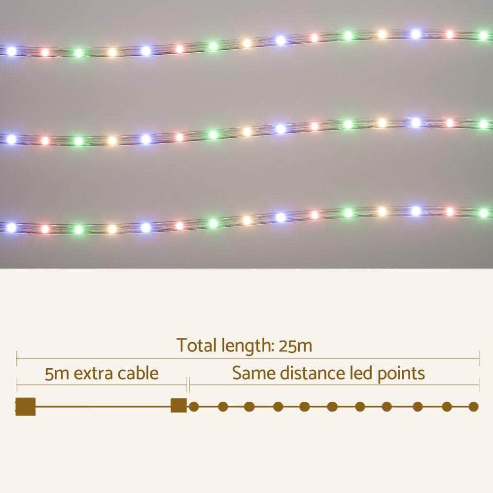 20M Christmas Lights String Rope Light Decoration 600 LED