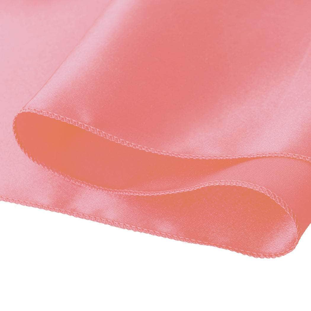 20x Satin Fabric Chair Sashes Cloth Coral