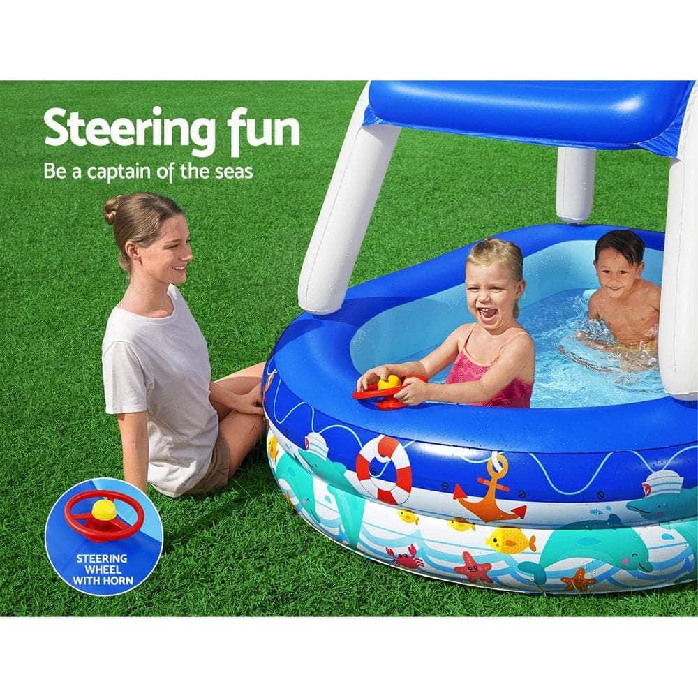 213X155X132Cm Inflatable Swimming Pool W/ Canopy 282L